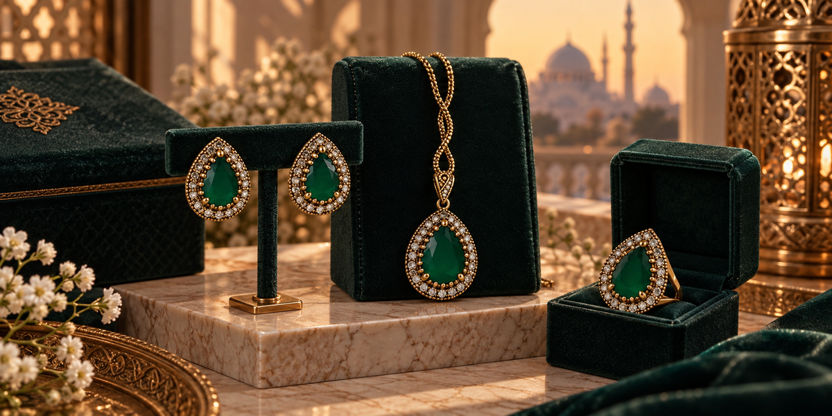 Hürrem Sultan Emerald Pendant & Chain