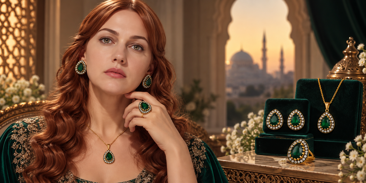 Hürrem Sultan Emerald Pendant & Chain